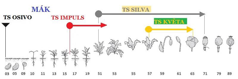 aplikace přípravků TS (trisol farm) na vývojové fáze růstu máku